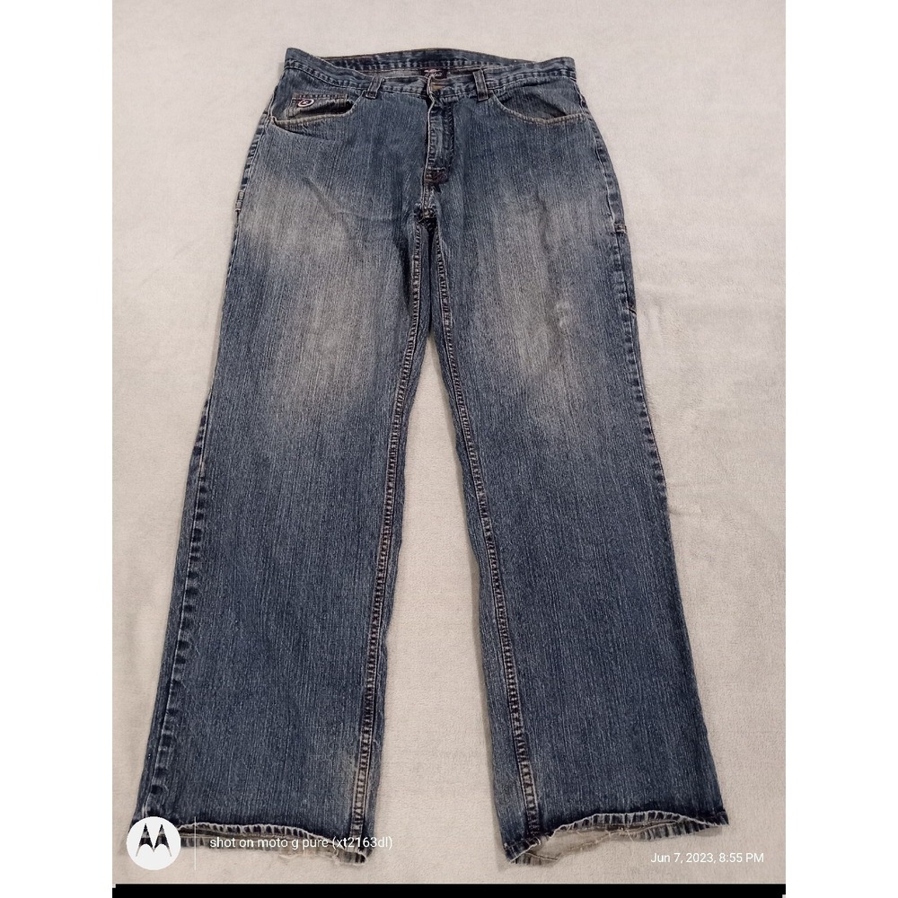 G Unit Men's Blue Denim Straight Jeans 55% Ramie Size 36 x 34 tag measure 36X33